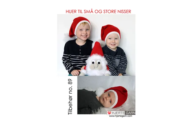Huer Til Små Og Store Nisser Tilbehør Nr 89 3 - 6 Måneder Færdigstrikket
