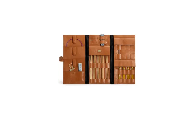 Læder Etui Til Strik & Hækle Udstyr - Muud Læder Etui Fv Cognac Lucy Qb-4404