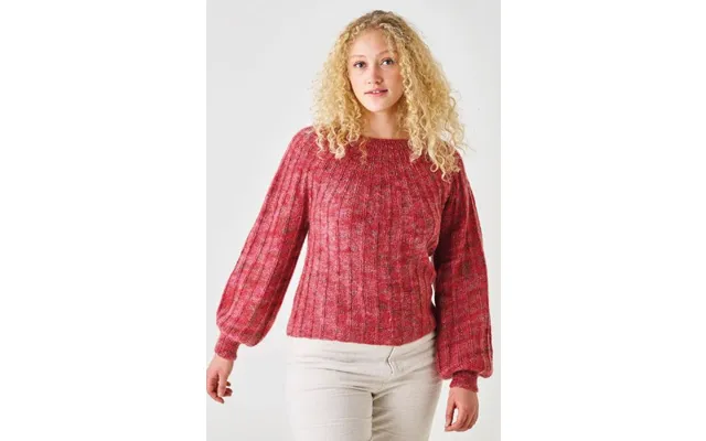 Leonora Strikkeopskrift 890403 Bluse I Rib Med Angel Print