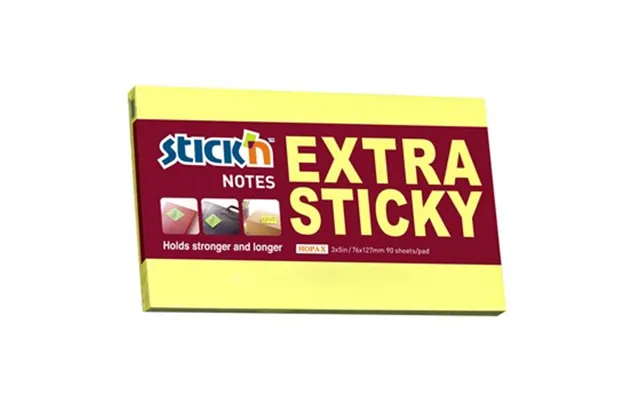 Notes Stickâ N Extra Sticky Gul - 76 X 127 Mm