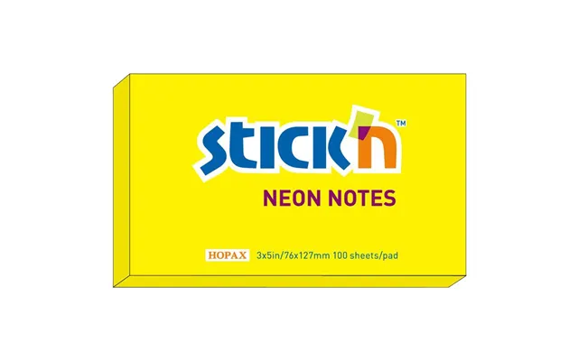 Selvklæbende Post-it - Neonblock 76x127 100 Blad Gul