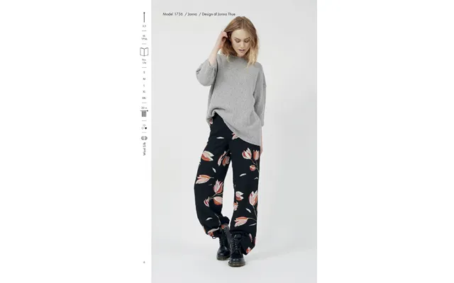 Strikkehæfte 174 Model Jonna Klasisk Sweater M 3 4 Ærmer