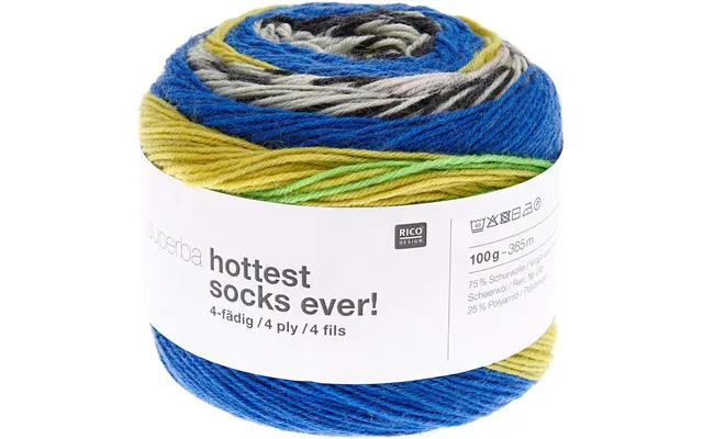 Superba Hottest Socks Ever Rico Design Flerfarvet Strømpegarn Fv 002