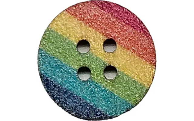 Træ Knap 4 Hul 18 Mm Rainbow - 18664-28-0001