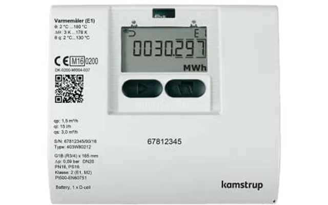 Kamstrup Varmemåler Multicalâ 403 1,5mâ H 110mm 3 4 Med Batteri For Returmontage