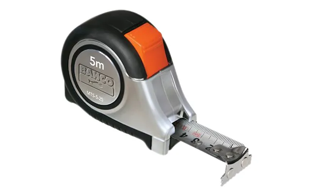 Bahco 5m Båndmål 25mm Stålhus Rustfrit Målebånd Med Autolock Mts-5-25