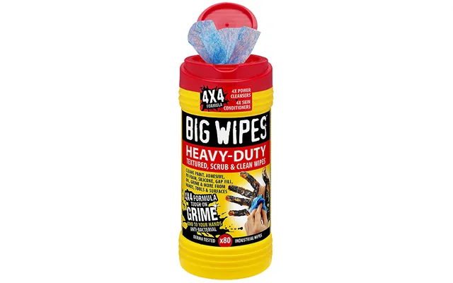 Big Wipes Heavy Duty Eksta Stærke Anti-baktielle Dobbelt-sidet Renseservietter - 100 Stk
