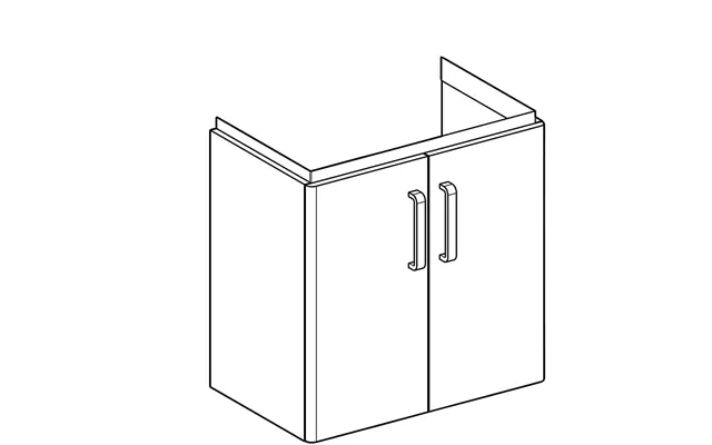 Geberit Renova Compact Vaskeskab 597x397x605mm 2låger Blankpoleret Lysgrå Lakeret