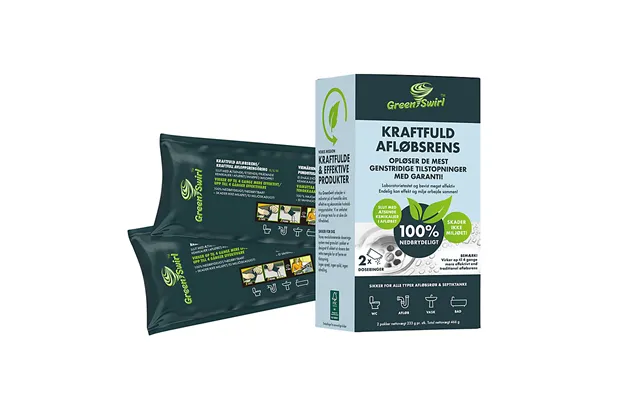 Greenswirl Kraftfuld Afløbsrens - 2 Doseringsposer Á 233 G