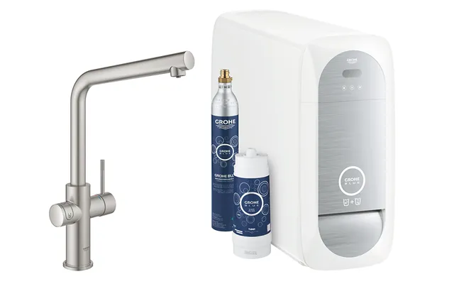 Grohe Blue Home Køkkenarmatur Med Køler Starter Kit. L-tud. Supersteel