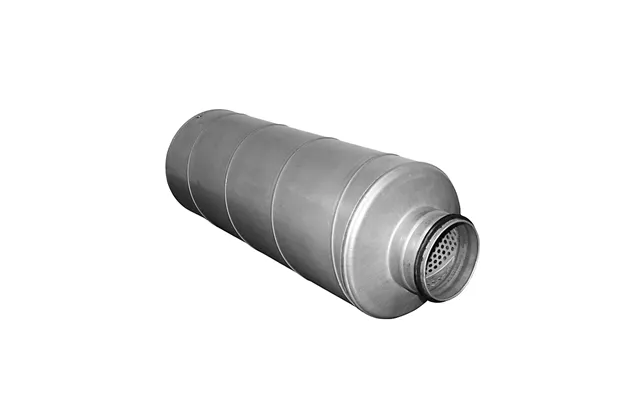 Lyddæmper Med Flad Ende. Ø125 Mm X 500 Mm 40 Mm Isolering