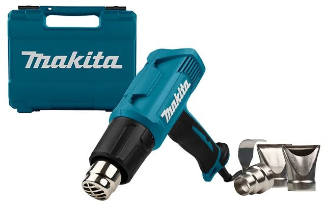 Makita Varmluftpistol 1600w. 2 Hastigheder - Med Kuffert Og 4 Dyser