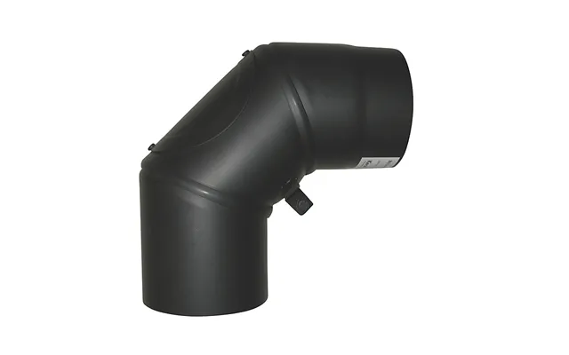 Metalbestos 180 Mm Knærør 90 M Smig Renselem Sort Røgrør