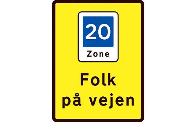Oplysningstavle, Folk På Vejen - 20 Km T. E53,4. 90x60cm T3 Refleks, Ds En12899-1
