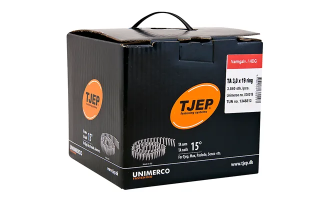 Tjep Ta 30 19 Tagpapsøm 3,0x19 Mm Tromle Varmgalvaniseret Ringsøm - 3840 Stk Pr