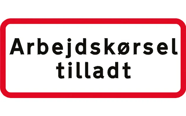 Undertavle - Arbejdskørsel Tilladt Uc20,8 25x50cm T3 Refleks, Ds En12899-1
