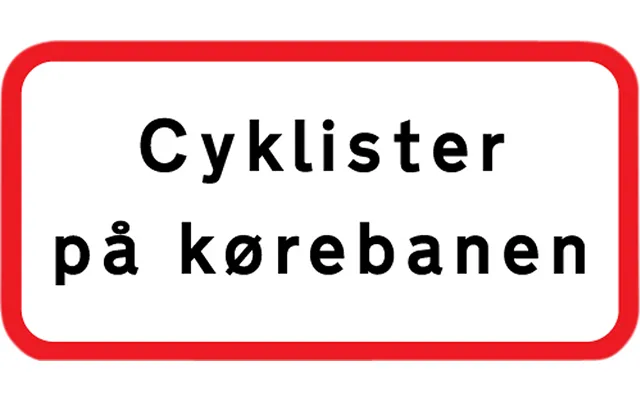 Undertavle - Cyklister På Kørebanen Ua-x 25x50cm T3 Refleks, Ds En12899-1