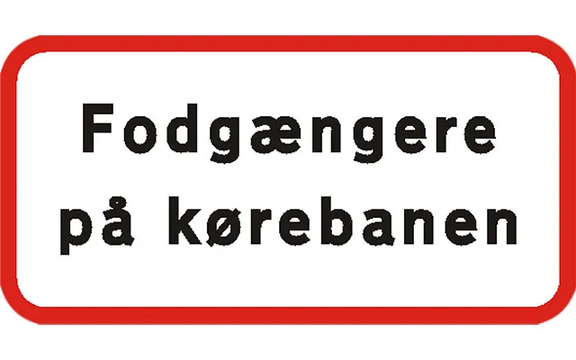 Undertavle - Fodgængere På Kørebanen Ua-x 25x50cm T3 Refleks, Ds En12899-1