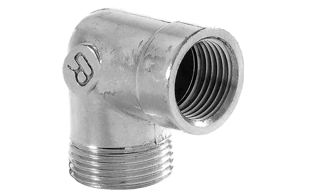 Vinkel 1 2'' - Muffe Nippel. Forkromet Messing