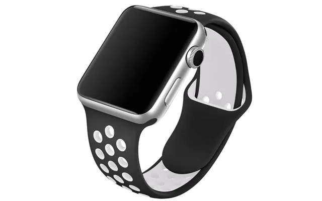 Apple Watch Rem 38mm 40mm Sort Hvid Silikone