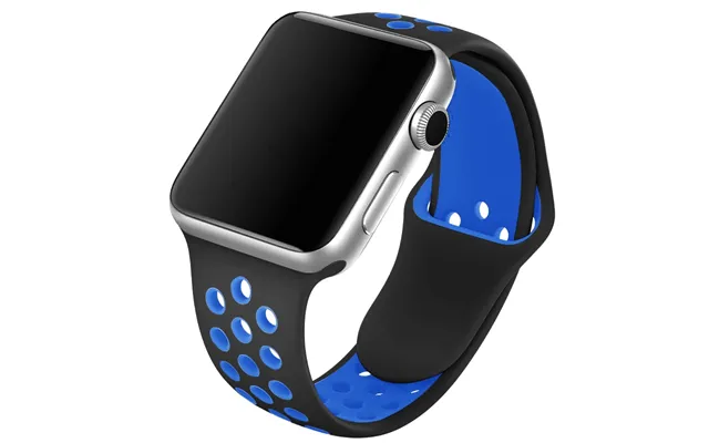 Apple Watch Rem 42mm 44mm Sort Blå Silikone