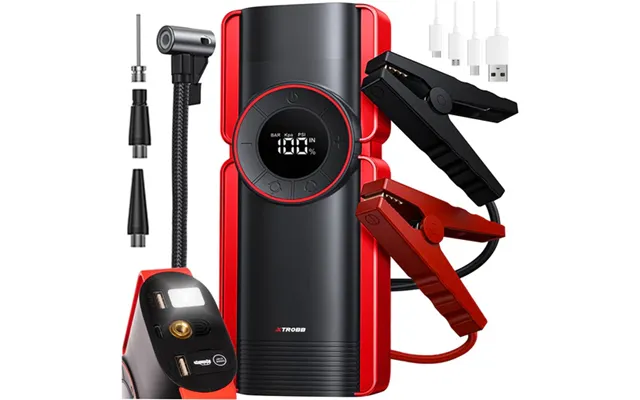 6-i-1 Power Bank, Jump Starter, Kompressor - 10.000 Mah Til Bilen