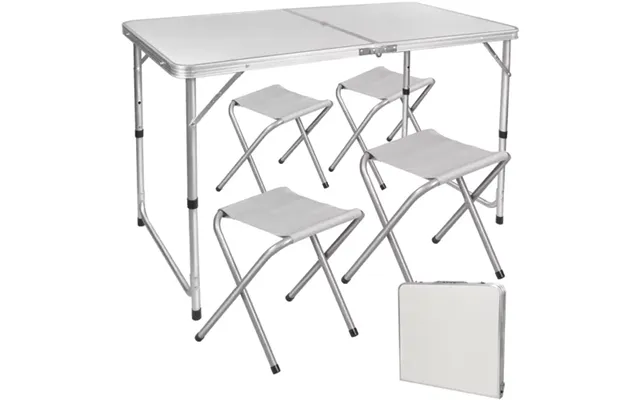 Camping Sæt Med Justerbart Bord Og 4 Stole