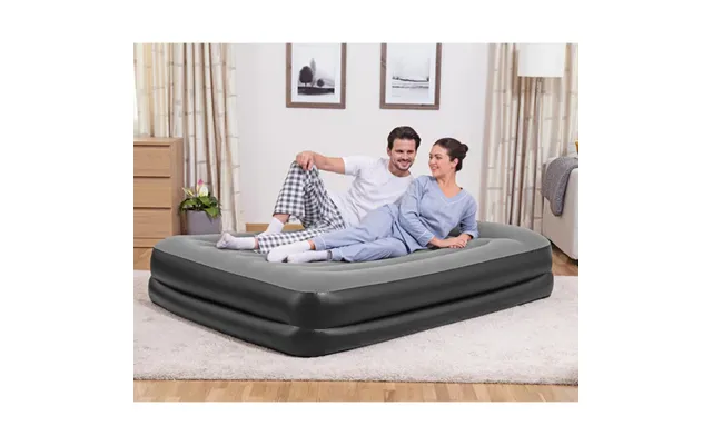 Dobbelt Luftmadras Med Indbygget Pumpe & Pude 203x152x46 Cm