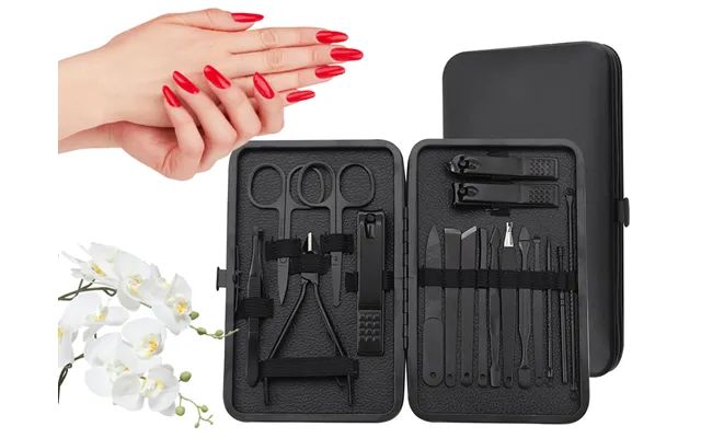 Manicure & Pedicure Sæt 18 Dele Negleplejesæt I Praktisk Etui