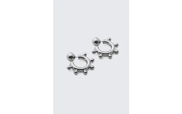 Pierced Bead Hoop Earrings