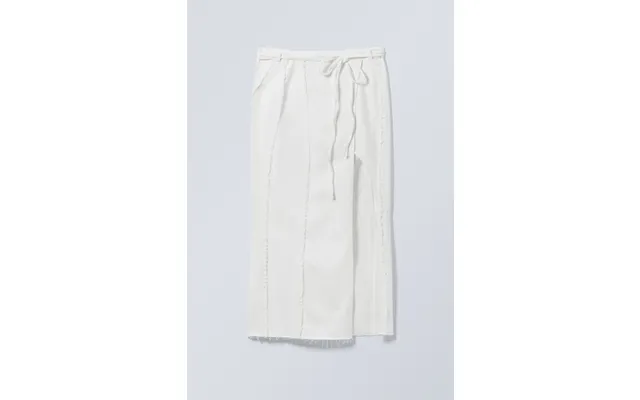 Raw-edged Maxi Denim Wrap Skirt