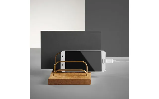 Brass-dock Holder I Træ - Eg Sort