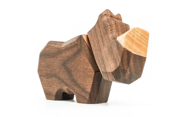 Fablewood Lille Næsehorn Figur I Træ Med 2 Magnetiske Dele