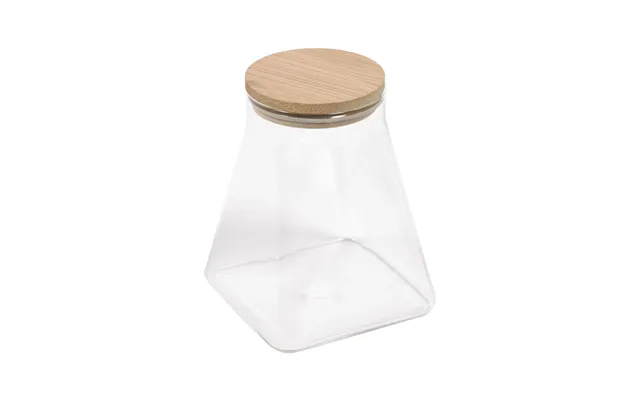 Opbevaringsglas Med Låg I Træ Varianter - 9.5 Cm X 9.5 Cm X 23 Cm