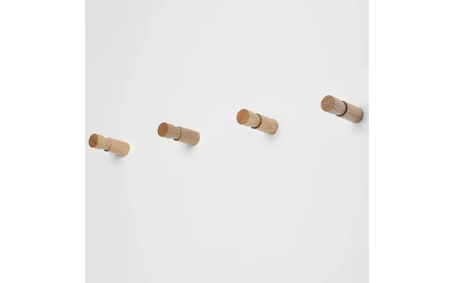 Runde Knager I Træ Sæt Med 4 Stk. Varianter - Sort Asketræ Ø3 X 9 Cm