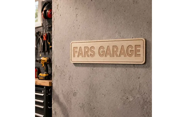 Fars Garage - Personligt Træskilt