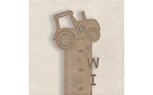 Højdemåler I Træ Med Navn - Mdf Traktor Ja Tak 99kr.