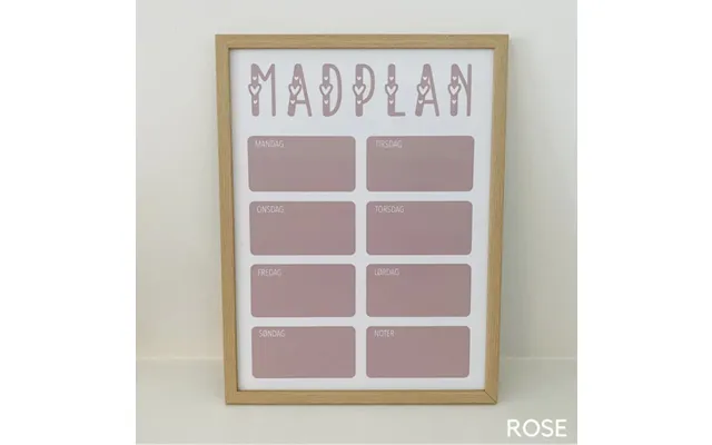 Madplan Med Ugedage - Nej Tak Rose