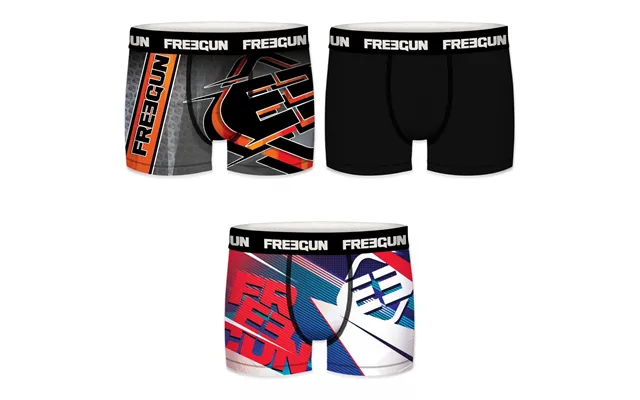 3-pack Microfiber Boxershorts - 2x Freegun Mønster Og 1x Sort