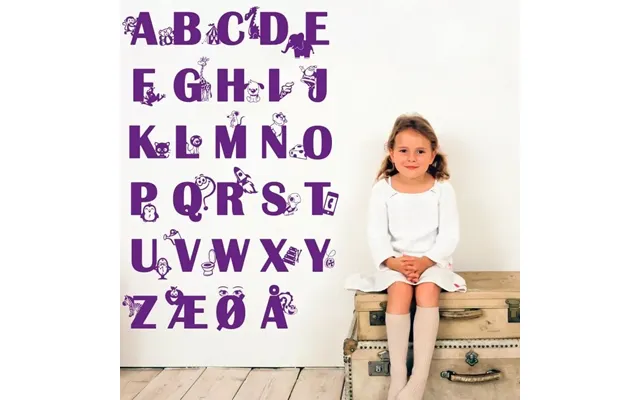 Alfabet Med Figurer - Wallsticker
