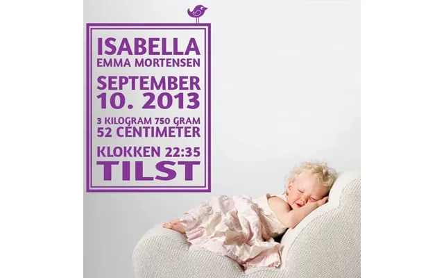Fødselstavle - Wallsticker