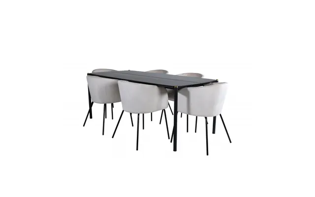 Pelle E Spisebordssæt - Beige Og Sort product image