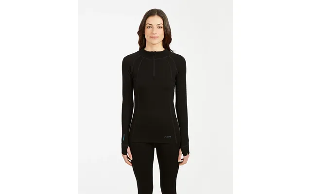 Merino230 1 2 Zip Tyk Skiundertrøje Til Dame - 100% Australsk Merinould Sort