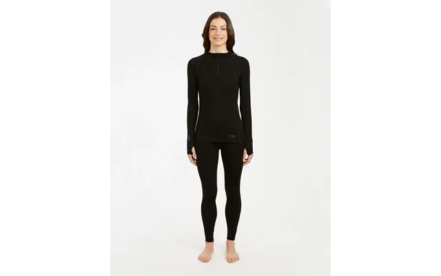 Merino230 Tykt Skiundertøj Sæt Til Dame - 100% Australsk Merinould Sort Zip