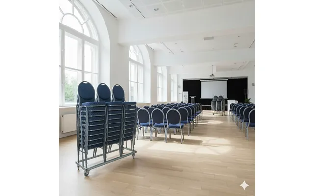30 Banquet Steel Stole I Blå Inkl. Vogn Til 30 Stole