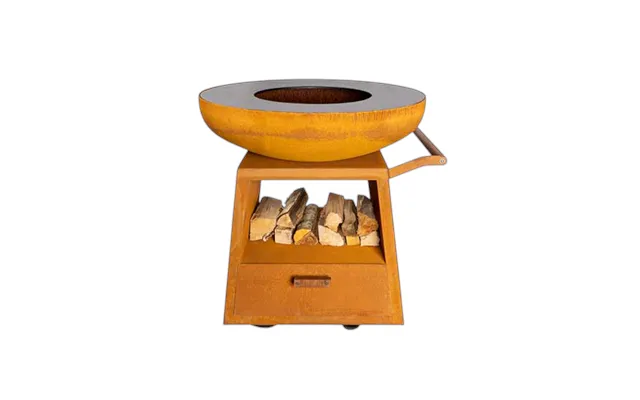 Normad. White Fire Bålfad Med Hjul - Corten