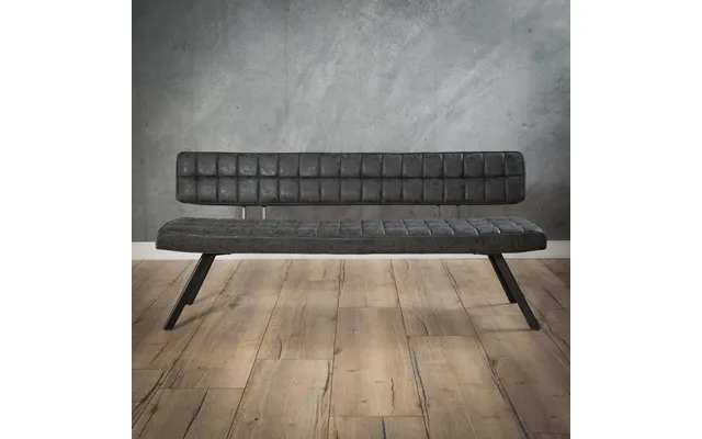 Fuzzy - Bænk, Stål Og Læderlook, 180 Cm.