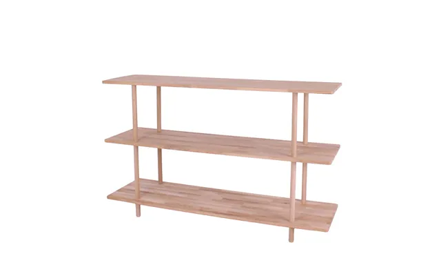 Loop - Reol Med 3 Hylder I Massiv Eg, Bredde 140 Cm Lakeret