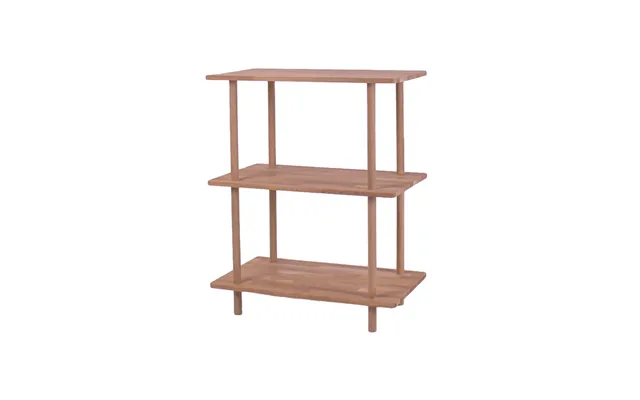 Loop - Reol Med 3 Hylder I Massiv Eg, Bredde 70 Cm Lakeret