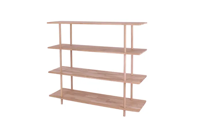 Loop - Reol Med 4 Hylder I Massiv Eg, Bredde 140 Cm Lakeret